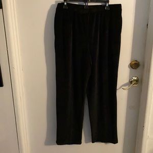New Alfred Dunner Velour Black Pants Size Large